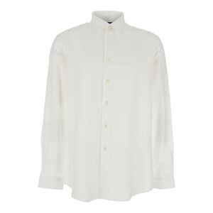 Low Brand Men White Shirt With Classic Collar In Tech Fabric Man